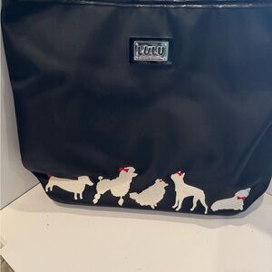 Lulu Guinness Black Tote with Silver Logo Plaque